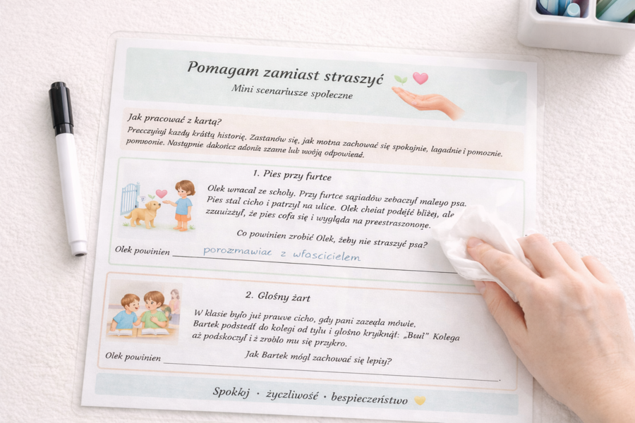 Pomagam zamiast straszyć – mini scenariusze społeczne