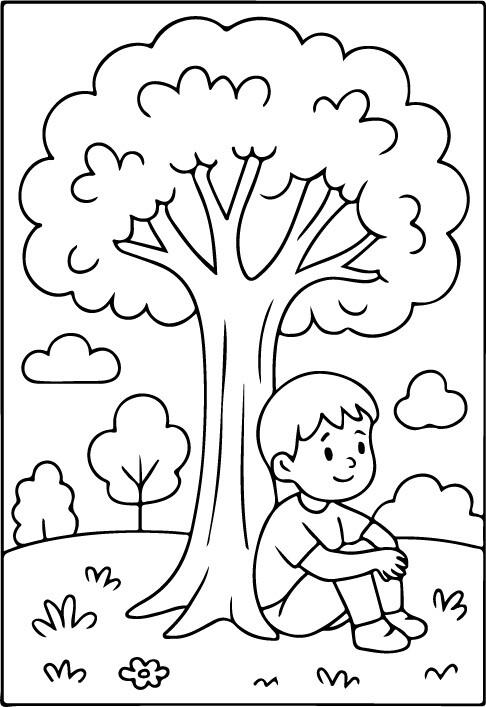 Dzień drzewa - kolorowanki, wyklejanki, rysowanie po śladzie, rodzaje liści itp (jpg i pdf)
