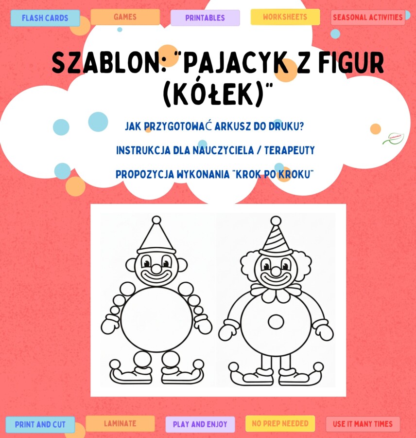 Szablon: "Pajacyk z figur (kółek)"