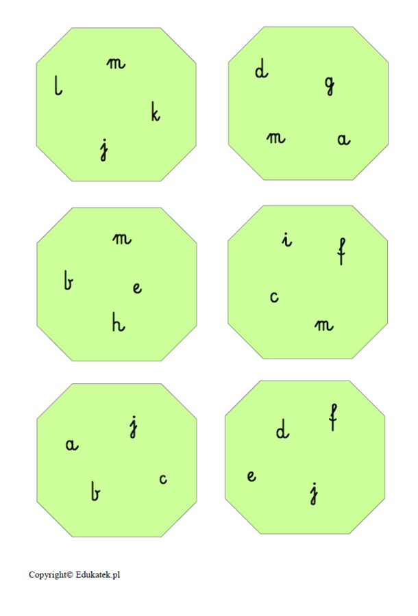 Zestaw kart typu dobble – nauka czytania