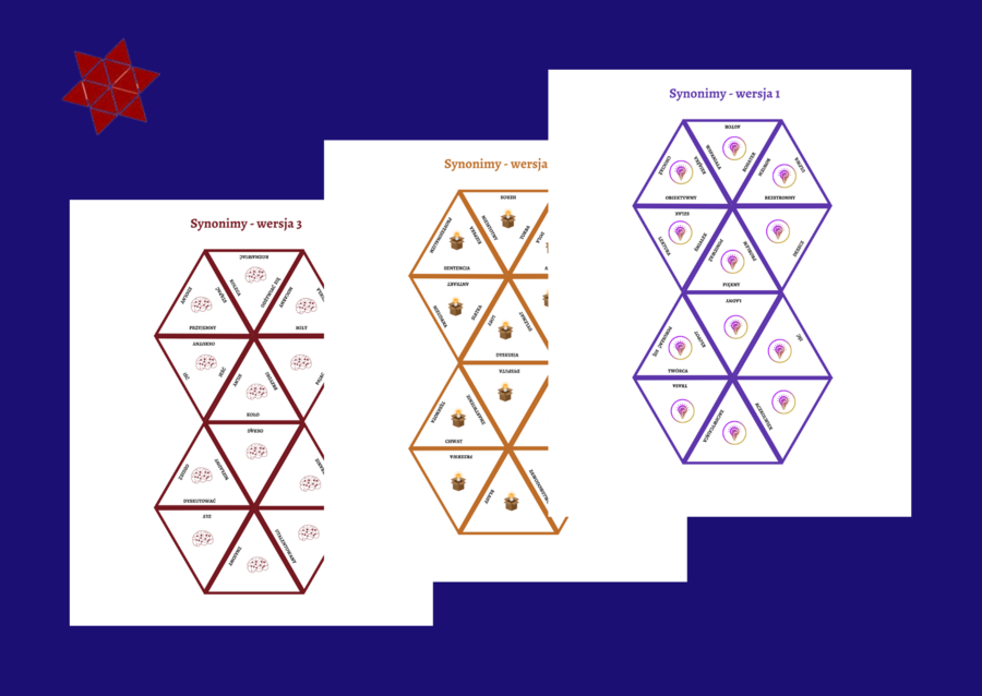 SYNONIMY – kl. 4-8 – trimino 12 elementów