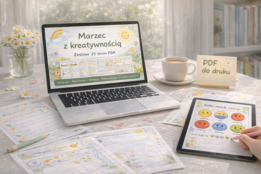 Marzec z kreatywnością – zestaw kart pracy