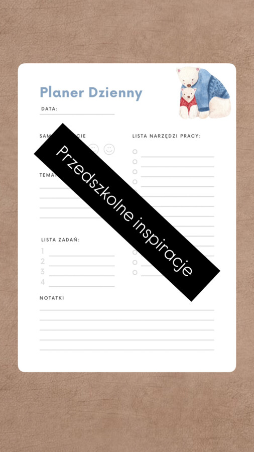 Planer dzienny dla nauczyciela przedszkola/ szkoły CZTERY PORY ROKU
