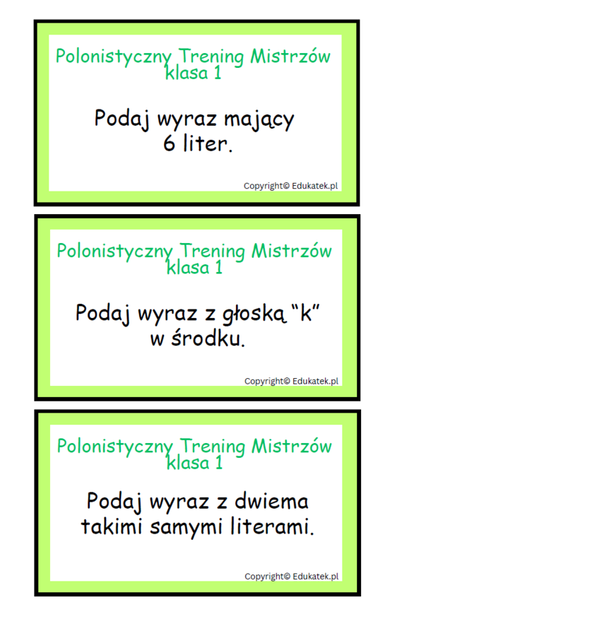 Polonistyczny trening mistrzów - klasa 1