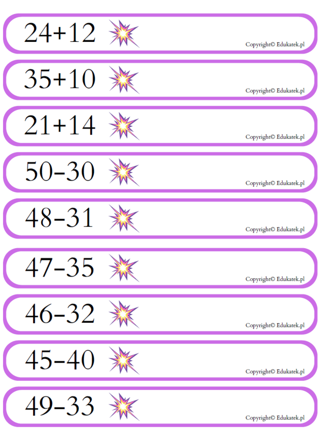 Gra typu kaboom – dodawanie i odejmowanie