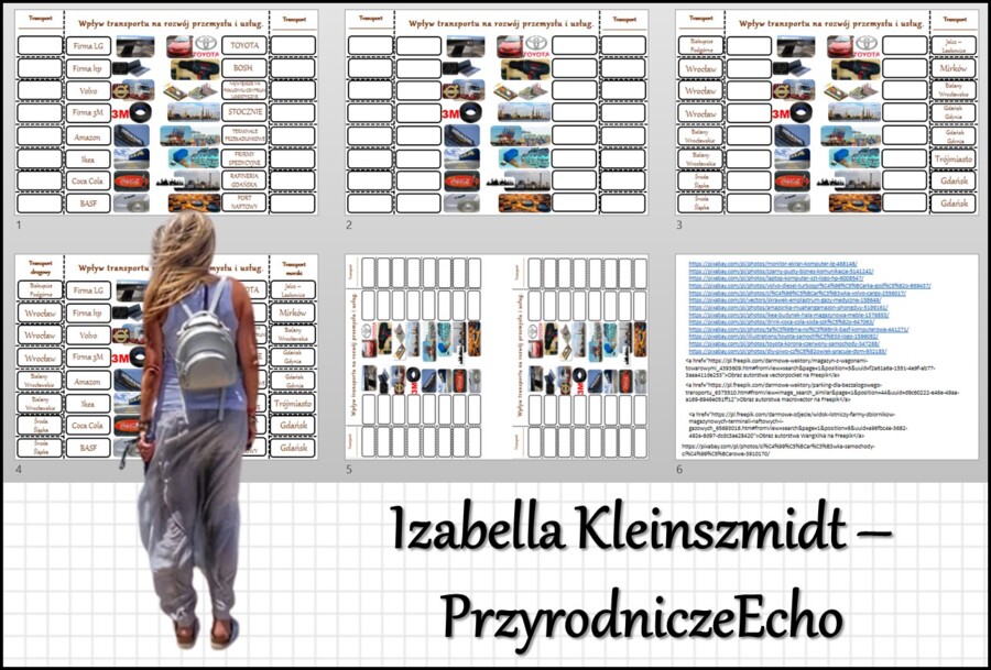 Notatka okienkowa „Wpływ transportu na rozwój przemysłu i usług” w pdf. Geografia 7 dział „Usługi w Polsce”.