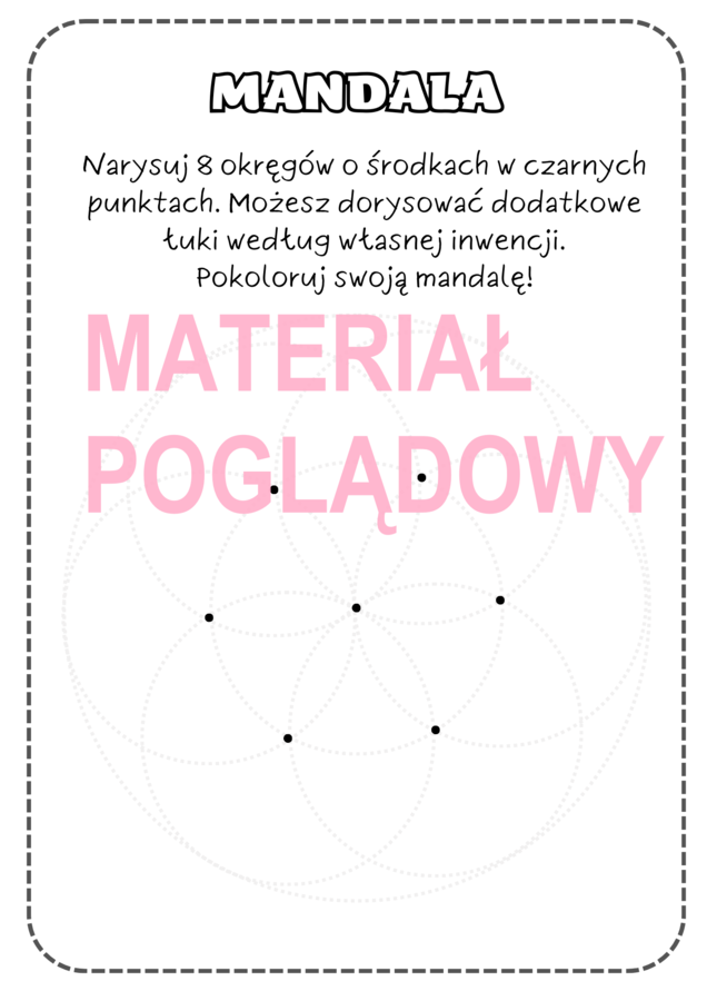 MANDALA - ćwiczenie z użyciem cyrkla klasa 4 (koło i okrąg)