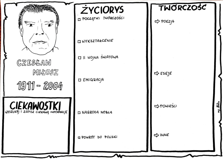 Karta pracy- Czesław Miłosz