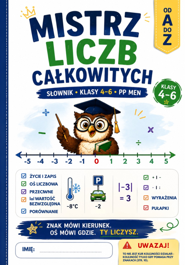 Mistrz Liczb Całkowitych – Słownik Matematyczny | Klasy 4–6 | PP MEN | PDF do druku
