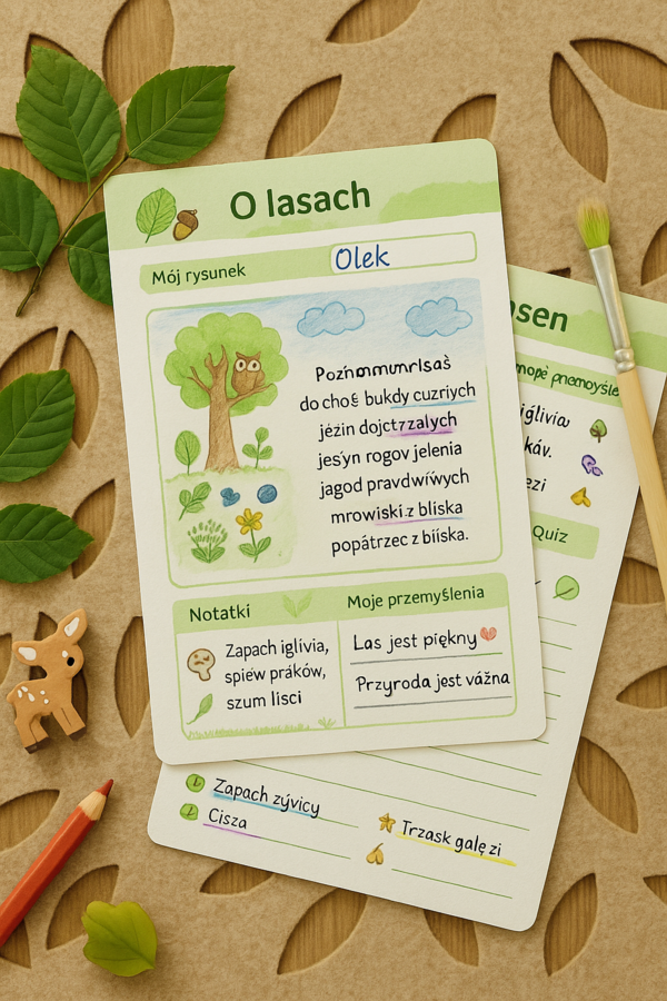 Wiersz „O lasach” – karty dla uczniów