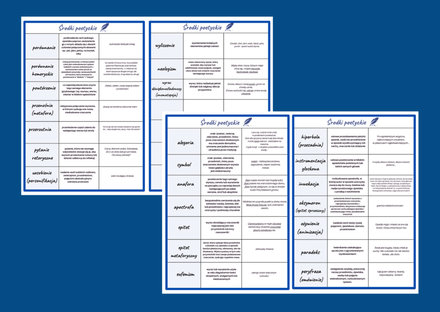 ŚRODKI POETYCKIE - wklejka – kl. 7-8 – egzamin – powtórzenie