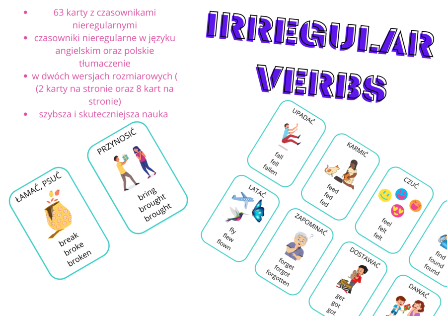 Irregular verbs - angielskie czasowniki nieregularne graficznie