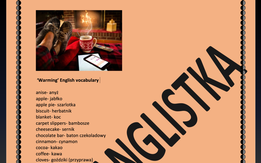 Rozgrzewający angielski na zimowe wieczory- 'otulające' słownictwo+ 20 zdań do uzupełnienia z kluczem- 18+