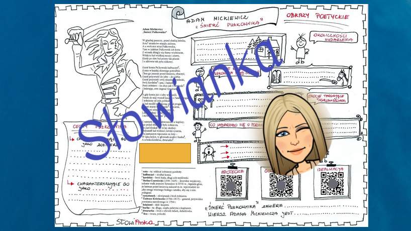 Rysunkowa karta pracy do wiersza „Śmierć Pułkownika" Adama Mickiewicza + prezentacja w genially GRATIS