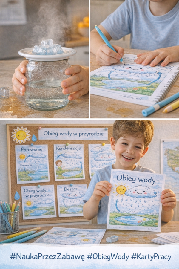Obieg wody w przyrodzie – karty pracy i mini-eksperymenty