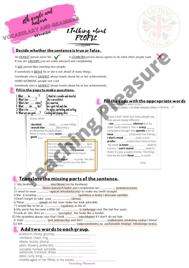 Egzamin ósmoklasisty - resource book: With Flying Colours! 1,2 by Teaching Pleasure