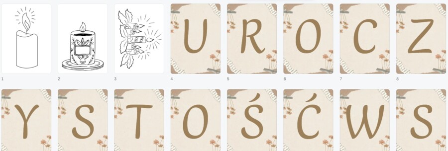 Uroczystość wszystkich świętych - napis girlanda