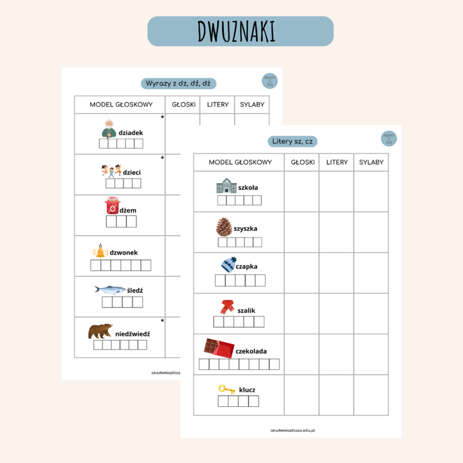 MODELE GŁOSKOWE WYRAZÓW, SYLABY GŁOSKI, LITERY - PAKIET NA CAŁY ROK