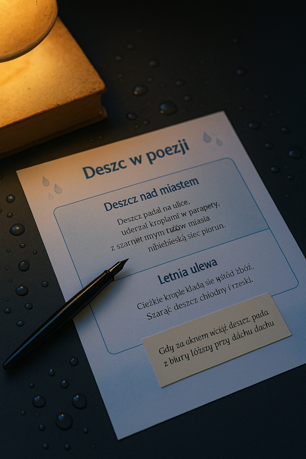 Deszcz w poezji. Analiza wierszy o pogodzie