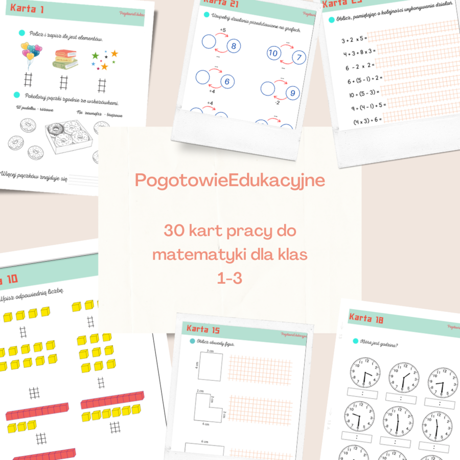 Karty pracy do matematyki dla klas 1-3