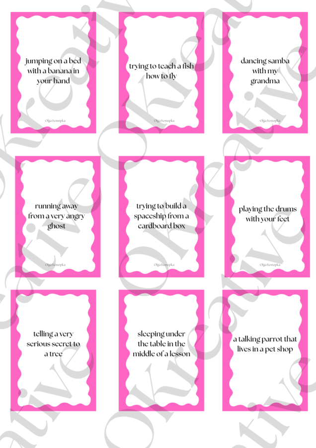 Gra językowa! English Giggles!gra językowa, zabawa w klasie, nauka słownictwa, ESL game, rozwijanie kreatywności, humor w nauce, interaktywna lekcja, zabawy edukacyjne, komunikacja po angielsku, aktywność na lekcji, integracja klasy, nauka przez zabawę,l