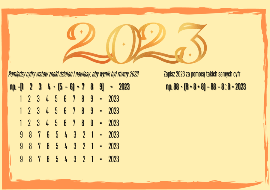 Nowy Rok 2023 - karta pracy - łamigłówki