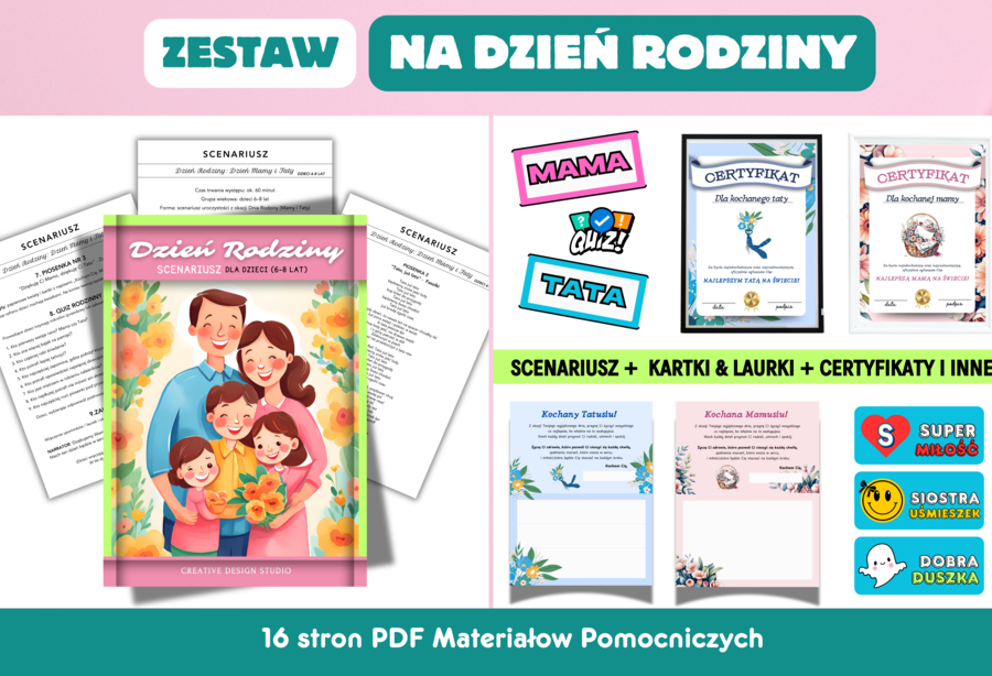 SCENARIUSZ na Dzień Rodziny + dodatki🌞 Dzień Mamy & Dzień Taty 🌺