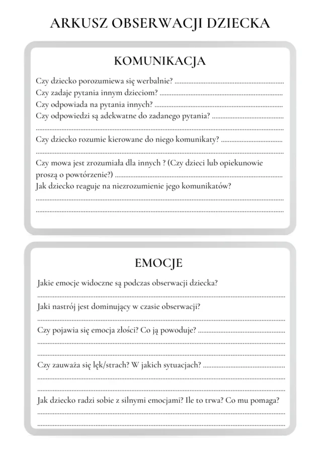 Teczka psychologa - DOKUMENTACJA