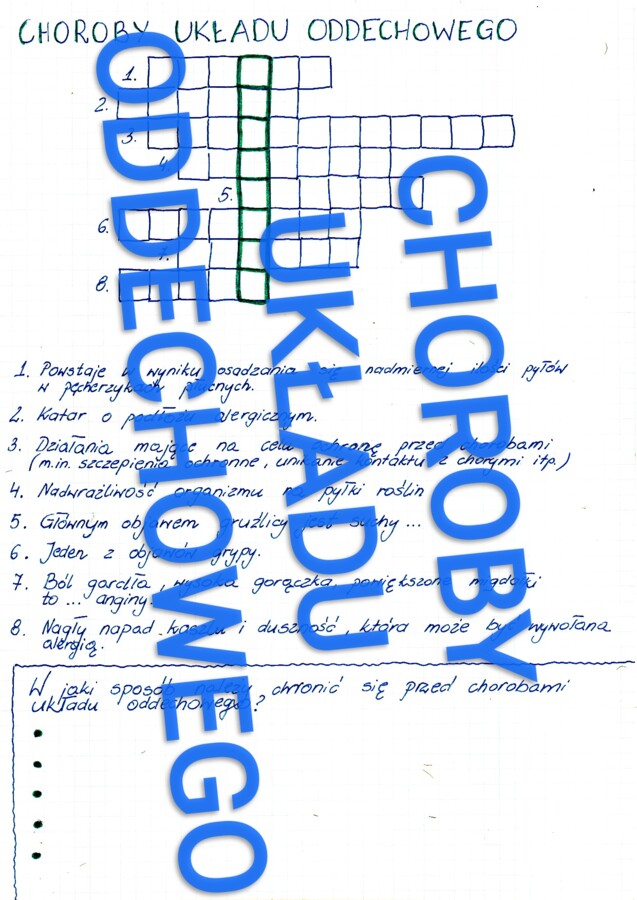 Choroby układu oddechowego - krzyżówka