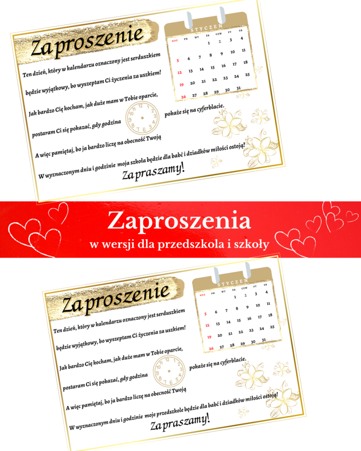 Scenariusz Dnia Babci i Dziadka "List do Babci i Dziadka" + zaproszenia i upominek w formie listu