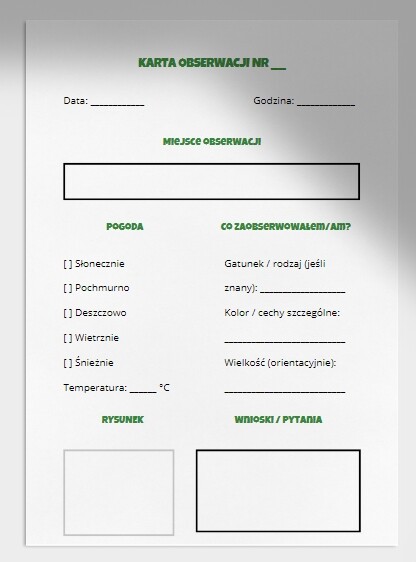 Karty obserwacji przyrodniczych