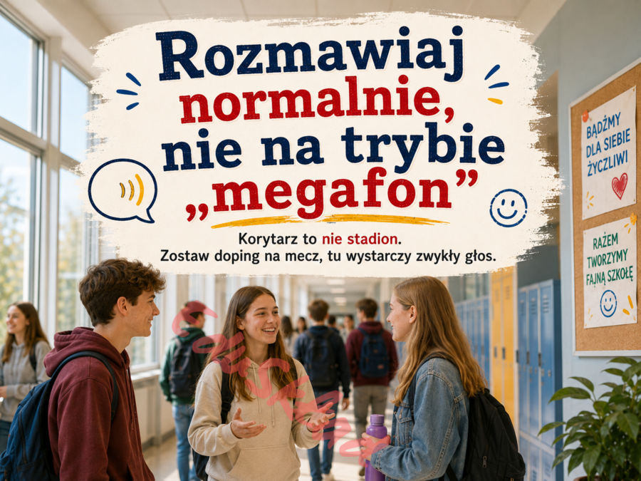 🛎️ Zasady bezpiecznej przerwy – nowoczesna gazetka korytarzowa z humorem