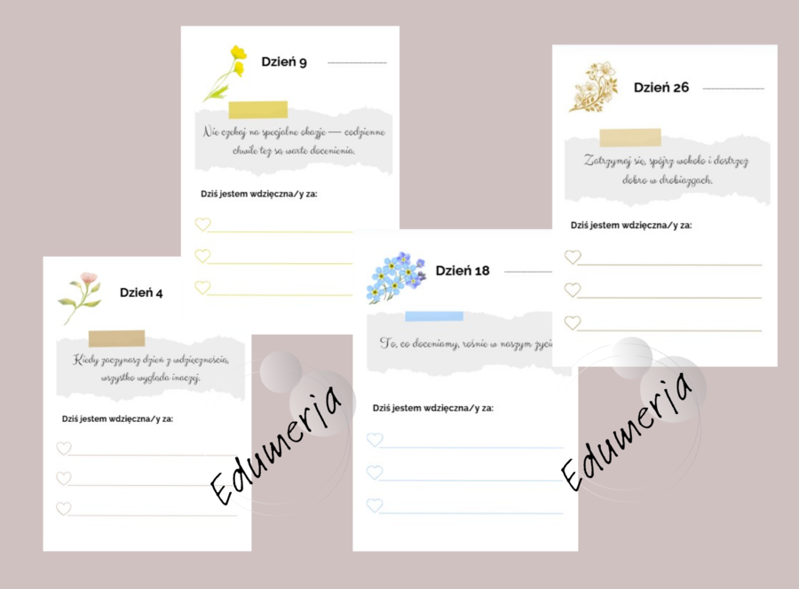 Dziennik wdzięczności – pastelowy (dla licealistów i dorosłych)