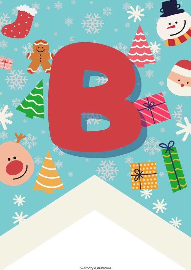 GIRLANDA świąteczna – cały alfabet, cyfry oraz znaki specjalne