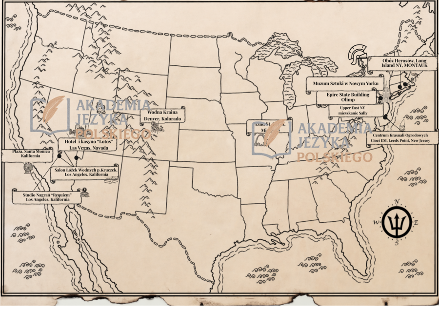 "Percy Jackson. Złodziej pioruna". Mapa i plan