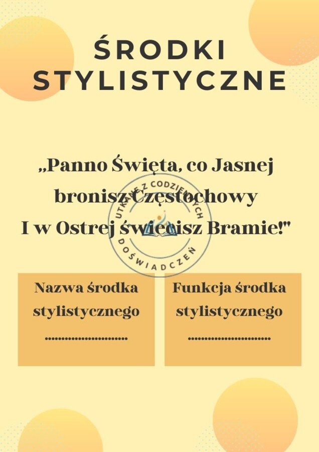 Na tropie środków stylistycznych - gra edukacyjna