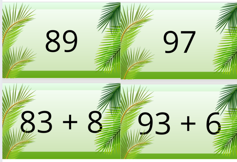 Fiszki z dodawania do 100