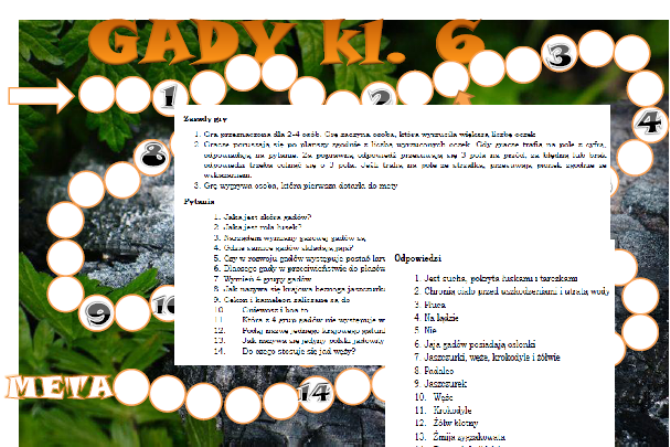 Gady - gra planszowa o gadach