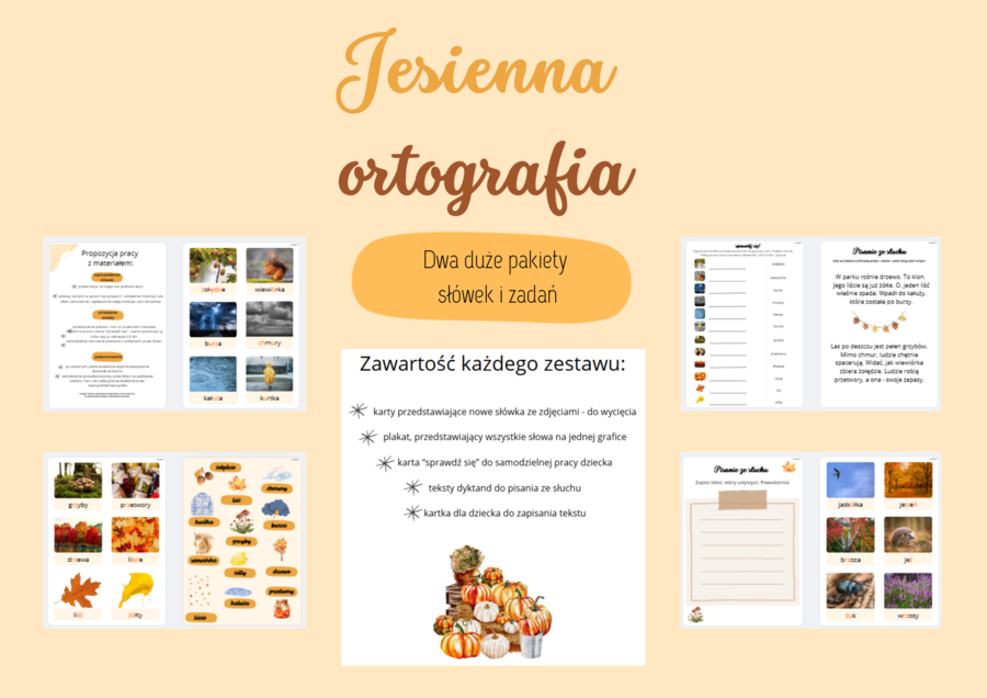 Jesienna ortografia - pełne pakiety materiałów