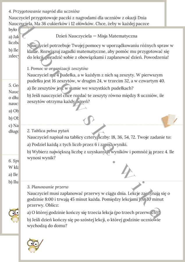 Dzień Nauczyciela - Misja Matematyczna