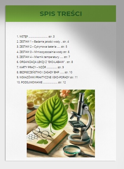 Przenośne „eko-lab”. Badanie jakości wody. Wytwarzanie energii z owoców.