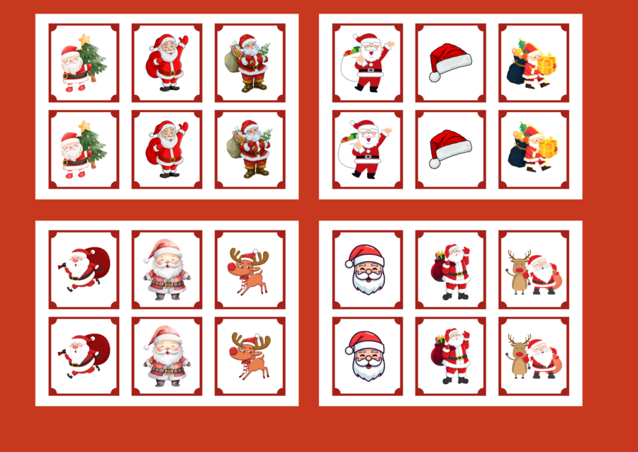 MIKOŁAJKI – Mikołaj - Boże Narodzenie - memory – 36 szt. – biblioteka – świetlica - przedszkole