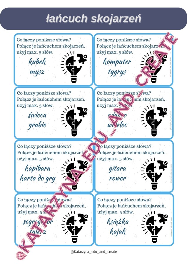 KREATYWNE KARTY - rozwijające twórcze myślenie