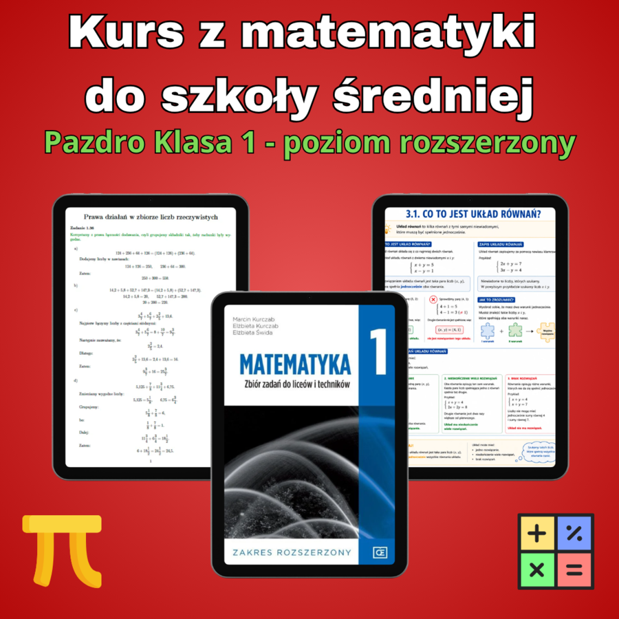 Kurs online z matematyki - Pazdro 1R