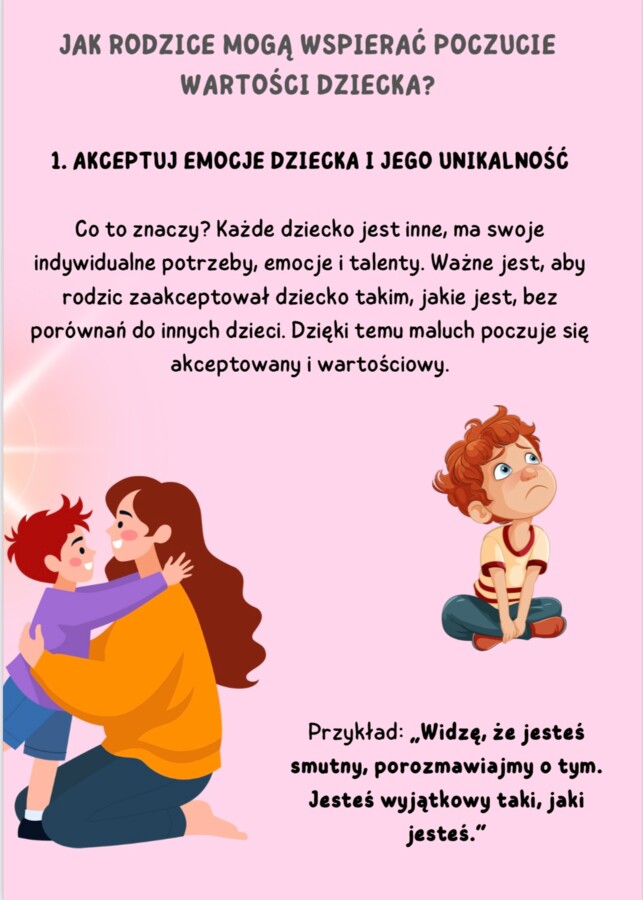 Gazetka - Poczucie Wartości Dziecka, psychoedukacja