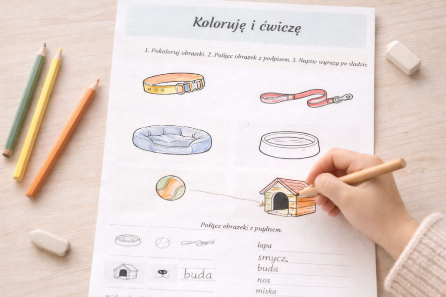 Miska, smycz, piłka – słowniczek małego opiekuna psa