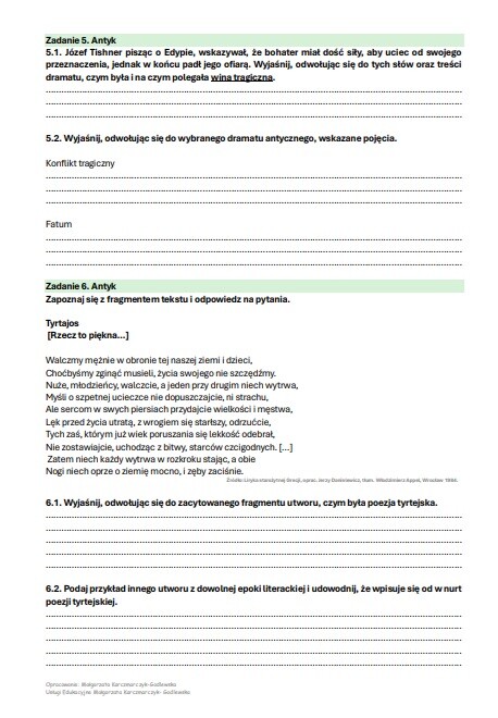 Epokownik maturalny - zestaw zadań do matury pisemnej z języka polskiego,