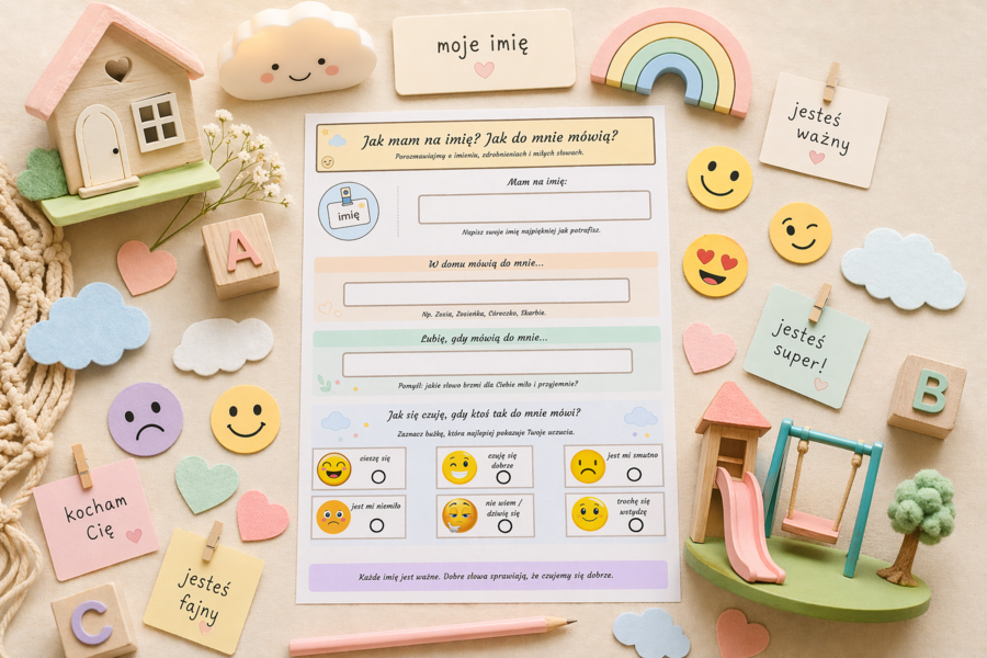 Jak mam na imię? Jak do mnie mówią? – karta rozmowy dla przedszkolaka