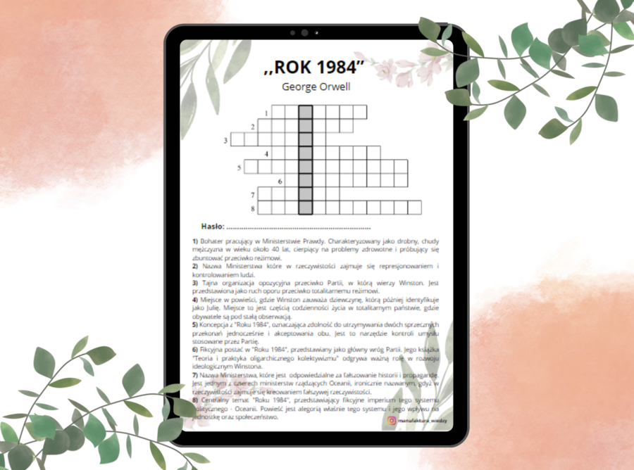 Krzyżówka - "Rok 1984" George Orwell - współczesność