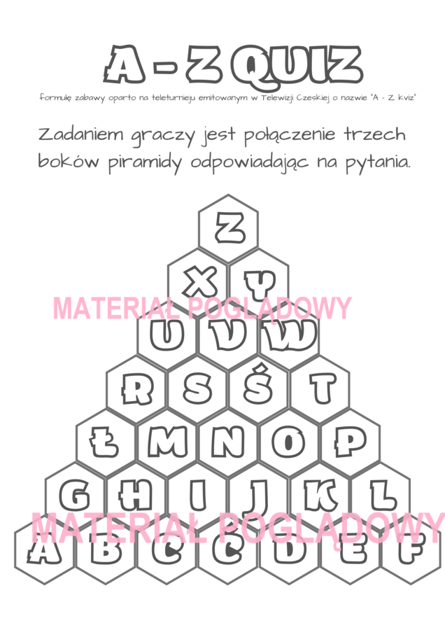 A - Z quiz wyrażenia algebraiczne (powtórzenie) kl. 6, 7, 8